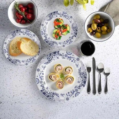 Round Floral Edge Dish Set - Image 4